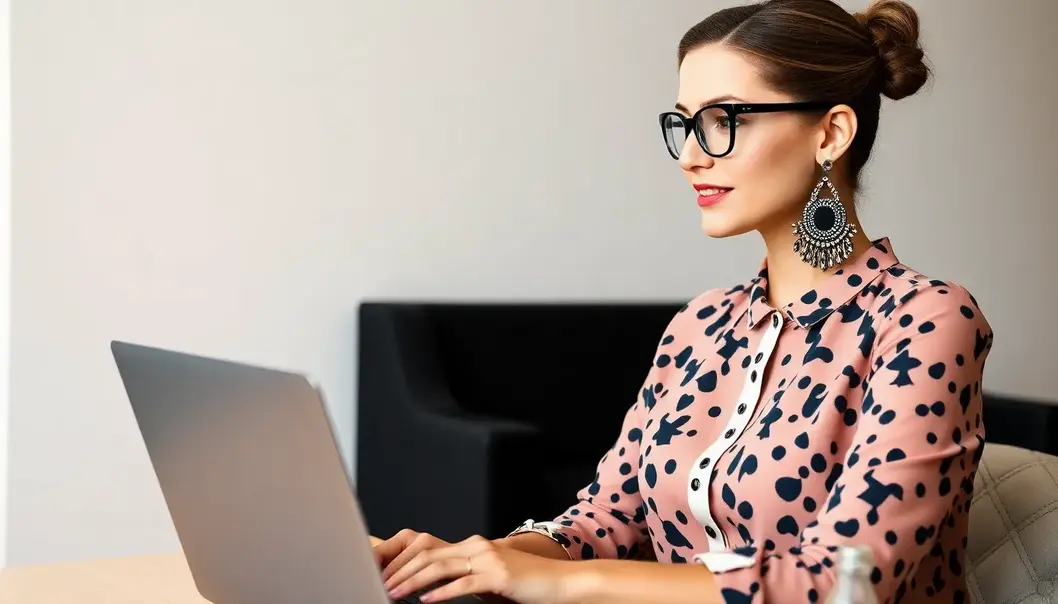 A fashion-inspired workspace blending style and efficiency.