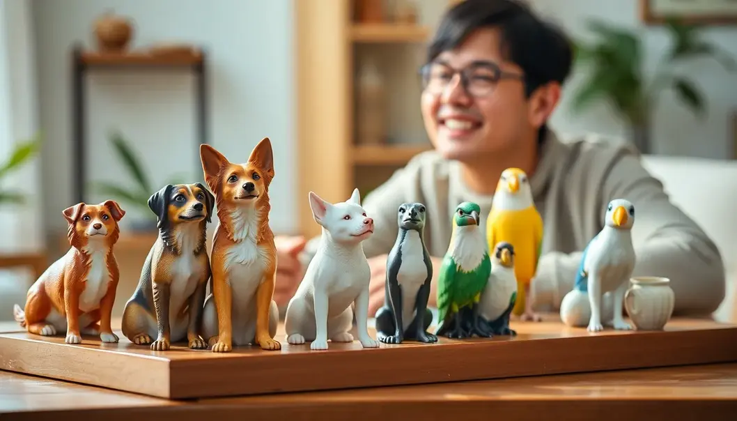 Enchanting creature collectibles nestled in a cozy living room.